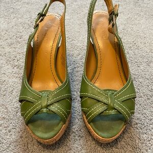 Nine West Olive Green Espadrille Slingbacks